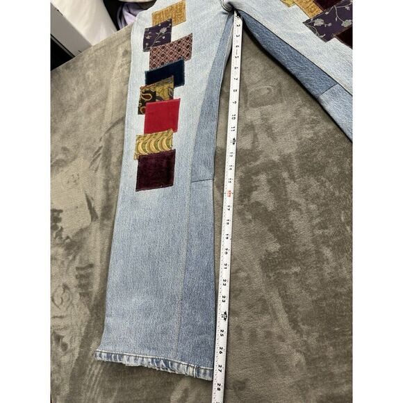 RE/DONE | Levi's 70s Loose Flare INDIGO PATCH Jeans Size 26 - Picture 14 of 16